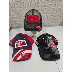 Lot‎ of 3 National Guard Racing Hats Dale Earnhardt Jr 88 4 USA American Flag